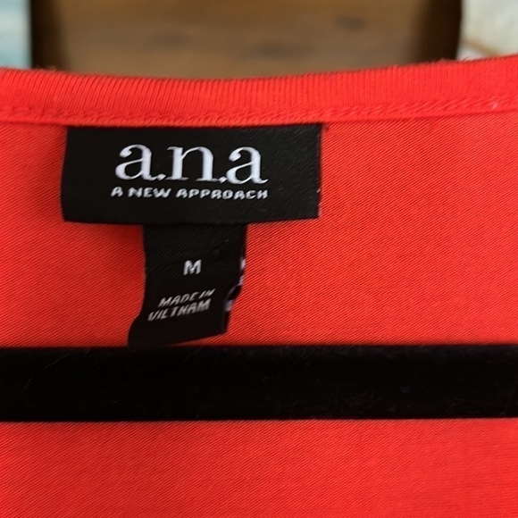 A.N.A.(A New Approach) Orange/Red Sleeveless Dress w/Ruffles, Size Medium, EUC. - Picture 3 of 6
